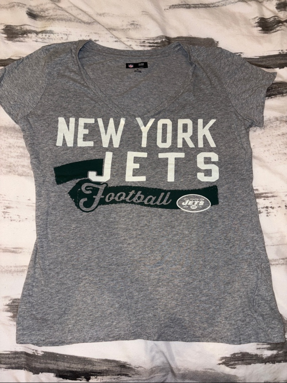 NFL Women's Gray Team Apparel Tee with Shield Logo